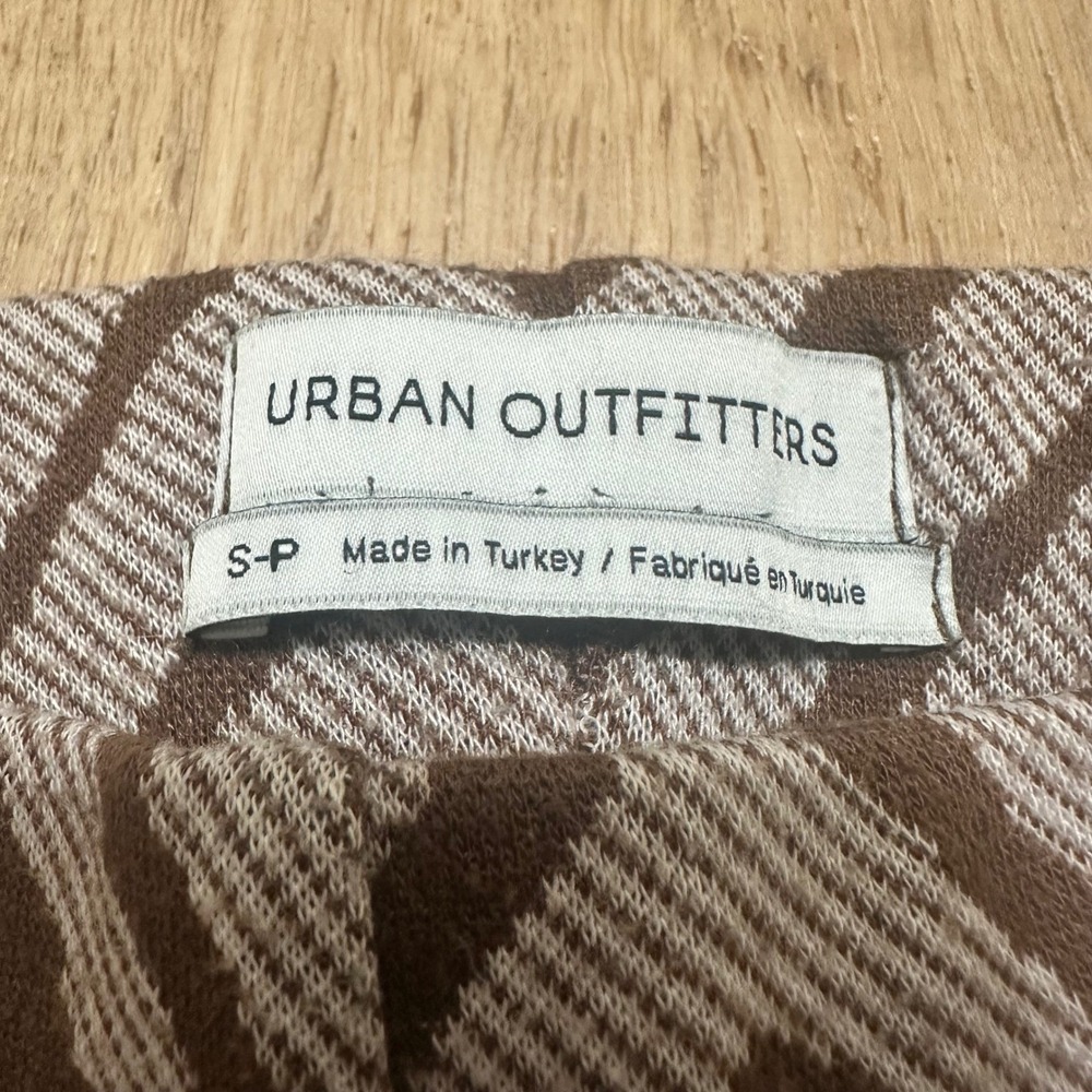 URBAN OUTFITTERS | Brown Beige Wavy Print Retro 70s Flare Wide Leg Pants, Size S - Picture 5 of 7